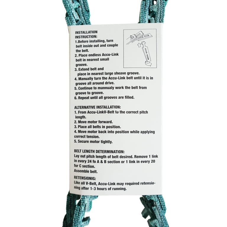 Adjustable link top v belts