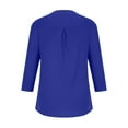 thumbnail image 5 of Patlollav Blouses Womens Casual V-Neck 3/4 Sleeve Solid Waist T-Shirt Tops, 5 of 6
