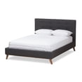 thumbnail image 1 of Baxton Studio Valencia Upholstered Queen Platform Bed in Dark Gray, 1 of 10