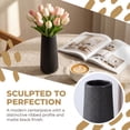 thumbnail image 5 of Unique Bargains Ribbed Ceramic Vase for Flowers Matte Black 3.5"L x 3.5"W x 7.9"H, 5 of 7