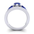 thumbnail image 4 of 2.00 T.C.W New Pear Cut Blue Sapphire Gemstone & Natural Diamond Engagement Ring for Girls Solid 18K White Gold Size 9 by Diamond-Capitals, 4 of 8