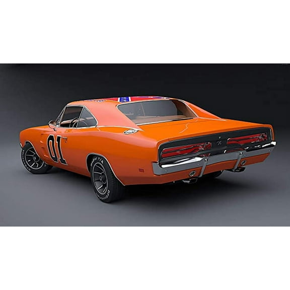 Iconic Arts 42x24 Poster: Dodge Charger General Lee Muscle Car American Car Duke Of Hazzard Transportation Iconic Car
