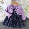 thumbnail image 2 of Felwors Toddler Girls Sleeveless Floral Prints Princess Dress Ruffles Robe Cloak Set, 2 of 9