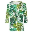 thumbnail image 6 of JTZGDY 3/4 Length Sleeve Tops for Women Loose Fit Casual Beach Tropical Printed Summer Crewneck Oversized Tunic Blouse Lightweight Cozy Graphic Vacation T-Shirts Multicolor#03 XXL, 6 of 6