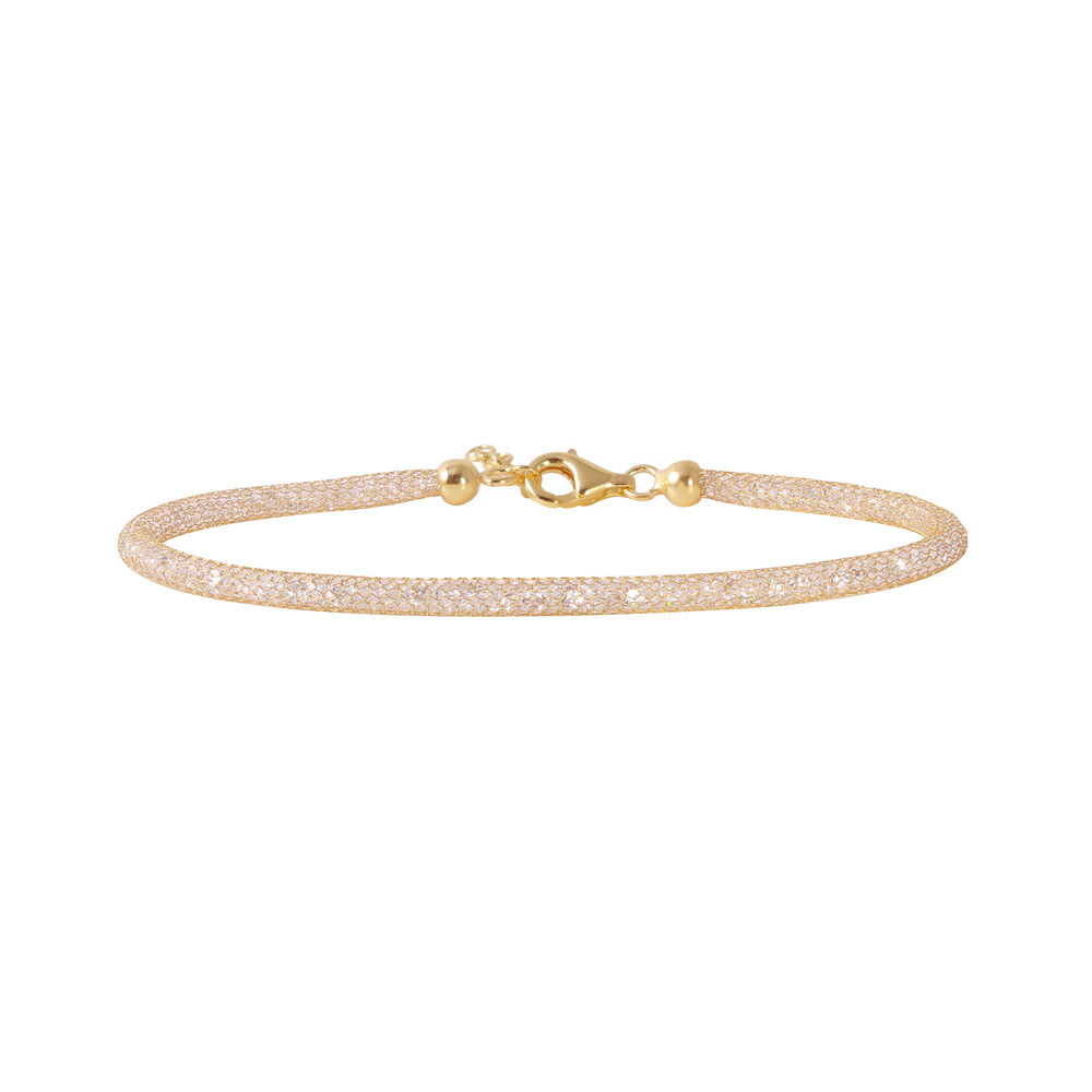 CloseoutWarehouse Sterling Silver Infinity Charm Bracelet Yellow Gold-Tone Plated Sterling Silver 7 1 Extension 