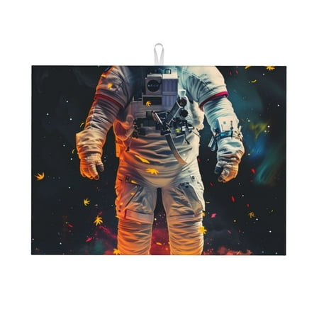 

Sigee Astronaut Cosmic Rainbow for Dish Drying Mat for Kitchen Counter Premium Kitchen Drying Mat 18 x 24 Dish Drying Pad