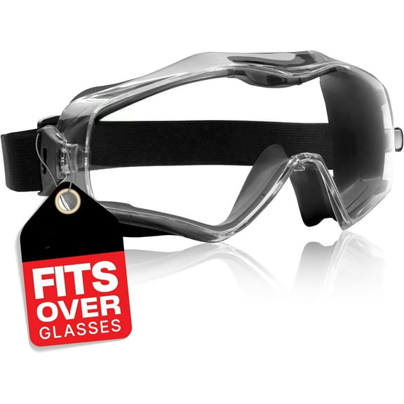 Safety goggles with extreme impact resistance - Eye protection with anti-fog, adjustable strap - Ideal for chemistry labs