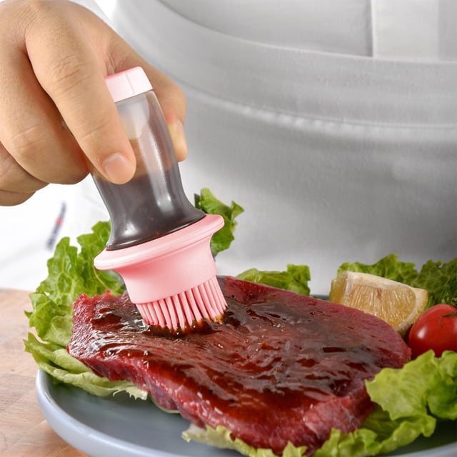 Fiudx Liquidación navideña Funda de almacenamiento a prueba de polvo, tipo a presión, de silicona, cepillo para barbacoa, cepillo para salsas, cepillo para botellas de aceite para repostería de cocin