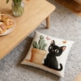 thumbnail image 4 of Uuiauoio Floral Black Cat Pillow Covers 18x18, Cats Lovers Lady Gifts, Cat Mom Grandma Gifts, Cats in Colorful Wildflower Decorative Pillow Covers for Home Bedroom Living Room Office Decor, 4 of 6