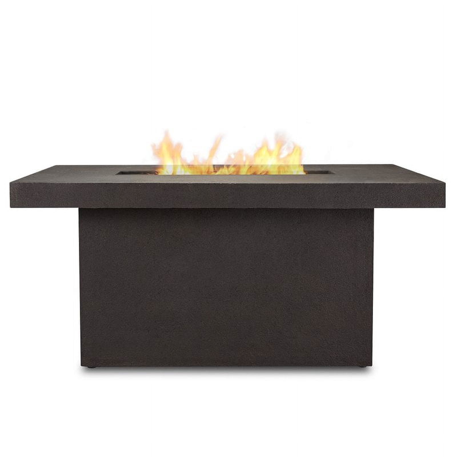 Ventura Rectangle Propane Chat Height Fire Table in Kodiak Brown with Natural Gas Conversion kit by Real Flame