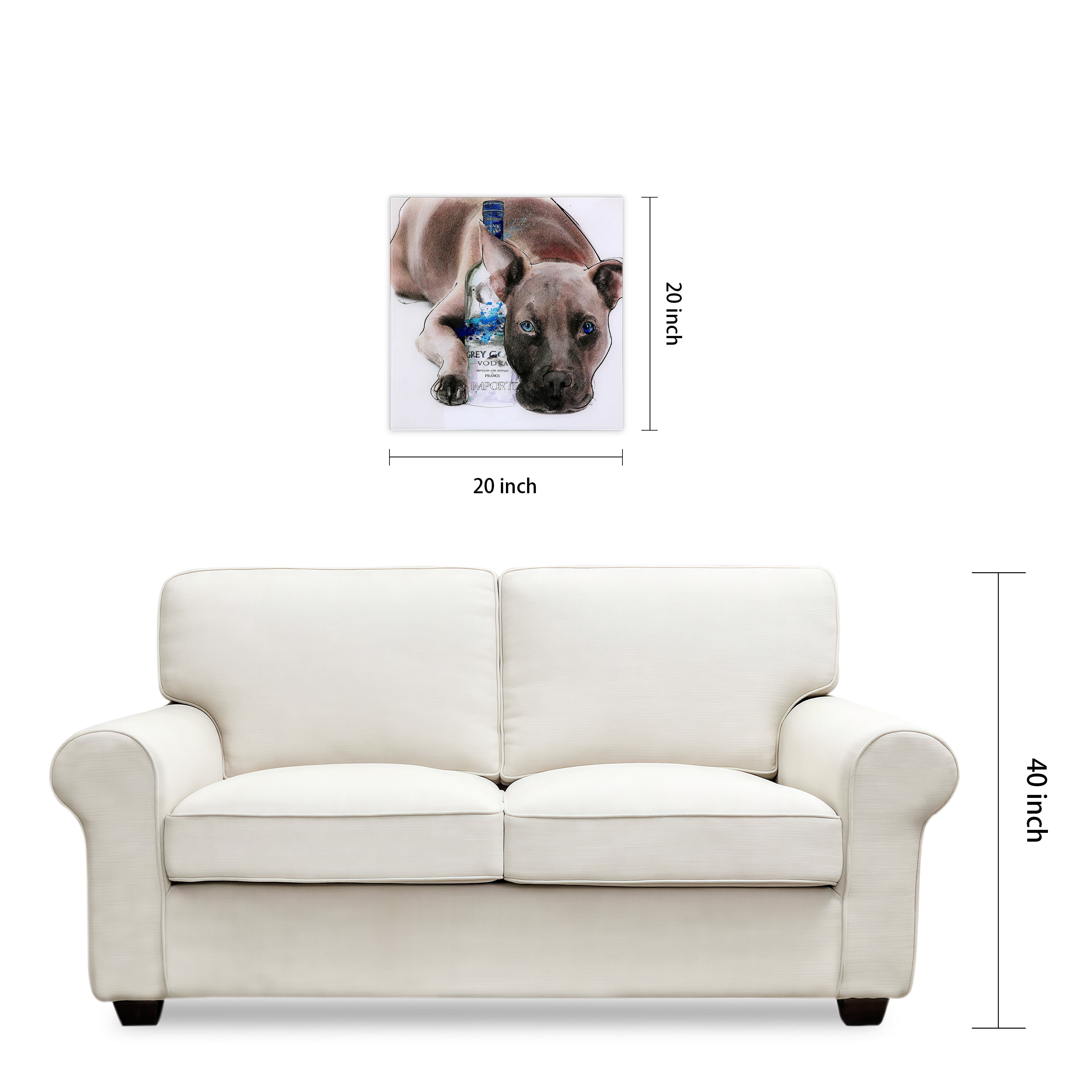 Empire Art Direct I Like What I Like Frameless Free Floating Tempered Glass Panel Graphic Dog Wall Art, 20" x 20", Ready to Hang