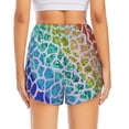 thumbnail image 2 of Lsque Rainbow Glitter Printed Women's Running Shorts with Liner Pockets,Elastic Quick Dry Workout Athletic Gym Yoga Shorts,Womens High Waist Shorts-XX-Large, 2 of 9