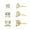 Yellow Gold - 4mm,5mm and 6mm, variant on AVORA 3-Pair 10K White Gold Princess Cut Simulated Diamond CZ Stud Earrings Set