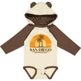 thumbnail image 3 of Inktastic San Diego California Retro Sunset Boys or Girls Long Sleeve Baby Bodysuit, 3 of 5