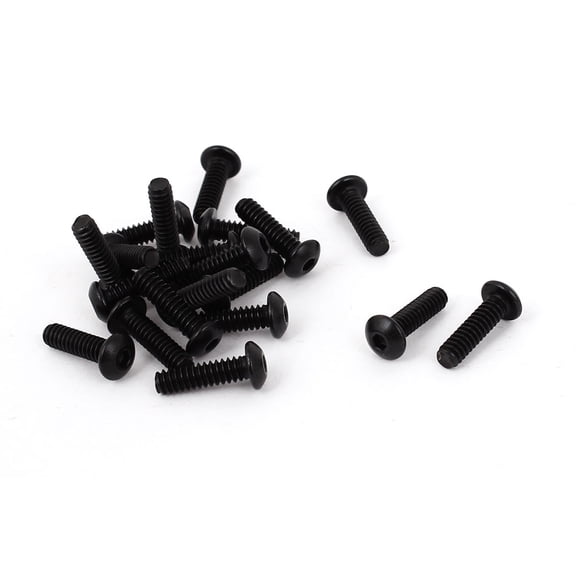 6#-32 x 1/2" UNC Alloy Steel Hex Socket Button Head Machine Screws Black 20 Pcs