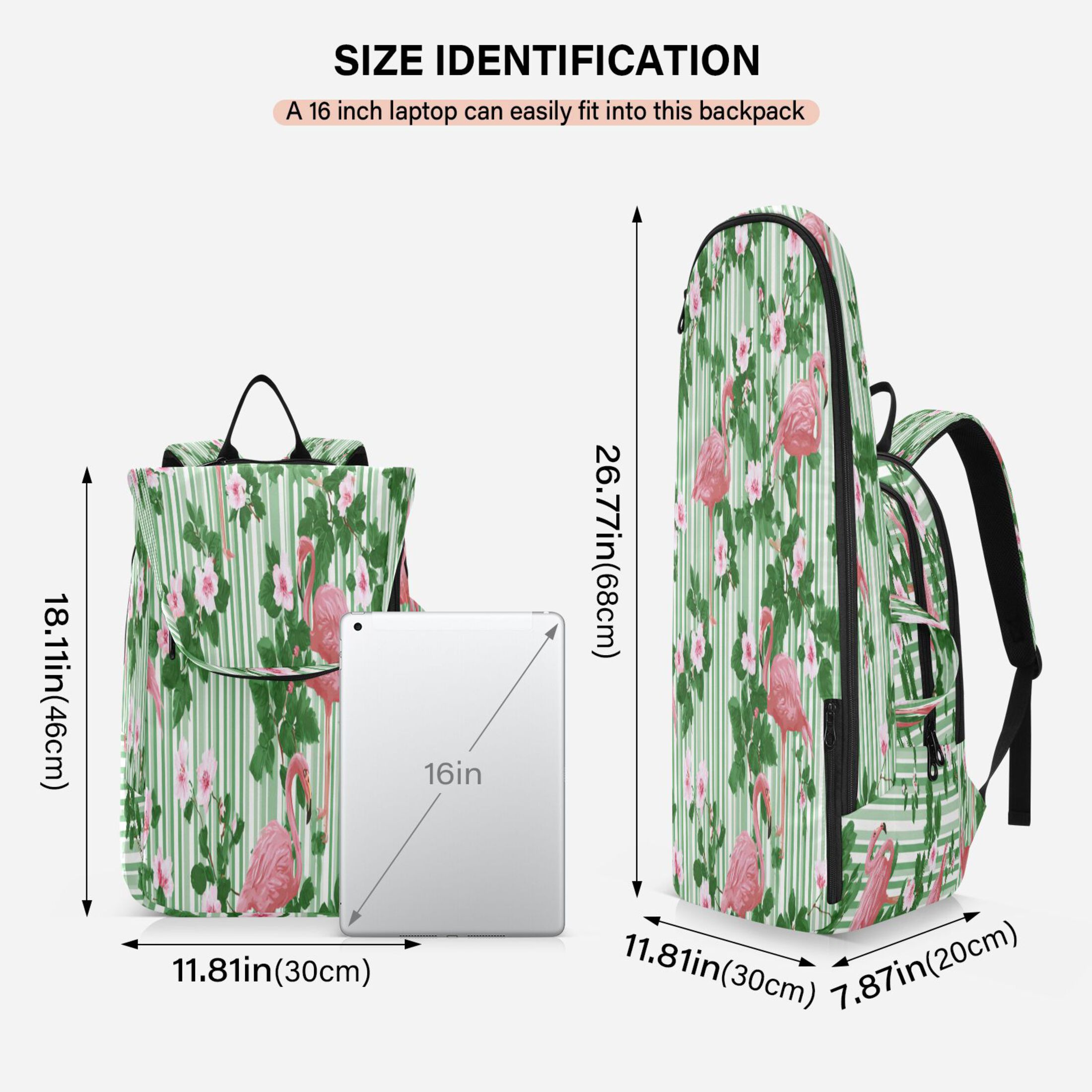 2 Racquet Holder Tennis Backpack Tennis Racket Covers Gym Bags Flamingos at Rest