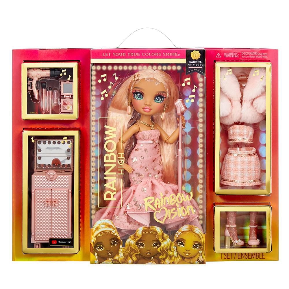 Rainbow Vision Rainbow High Rainbow Divas – Poupée-mannequin Sabrina St. Cloud (rose-quartz rose)