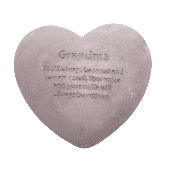 Wowser Brands Grandma Heart Shaped Memorial Gray Memorial Stone