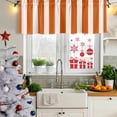 thumbnail image 5 of Burnt Orange Striped Curtain Valances for Windows, Kitchen Valance Window Treatments Panel 2 Pack, Thanksgiving Orange White Stripes Rod Pocket Short Curtains for Bathroom Bedroom 54 x 18 Inch, 5 of 8