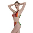 thumbnail image 5 of Vsdgher Womens High Waisted Bikini Sets Two Piece Swimsuit Mexican Serape Blanket Stripes Print Tummy Control Bathing Suit-Medium, 5 of 8