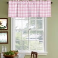 thumbnail image 4 of Pink Valances for Windows, Decorative Rod Pocket Window Valance Curtains, Country French Rustic Buffalo Plaid Modern Art Short Curtain Drapes for Kitchen/Bathroom/Living Room, 2 Panels, 42" W x 18" L, 4 of 8