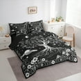 thumbnail image 3 of Manfei Grey Life Tree Bedding Comforter Set 7pcs, Mystic Bohemian Flower Botanical Queen Bedding Sets, Outer Space Planet Reversible Super Cozy Room Decor, 3 of 7