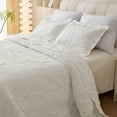 thumbnail image 2 of Stylish Solid Color Paisley Oversized King Quilt Bedding Set with Shams Bedspread 120x120'', 2 of 5
