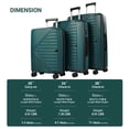 thumbnail image 3 of Smicure Luggage Sets 3 Piece with Spinner Wheel, Hardside Suitcase Set with TSA Lock, Lightweight Travel Luggage for Men and Women, Green, 3 of 9