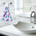 thumbnail image 5 of Yayeee Kitchen Hanging Hand Towels Set of 2 with Loop Bathroom Absorbent Tie Towel, Purple Drawing, 5 of 7