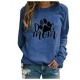 thumbnail image 2 of Blczomt Blue Sweatshirt for Women Preppy Crewneck Fall Fashion Pullover Sweatshirts Graphic Dog Mom Womens Winter Tops, 2 of 3