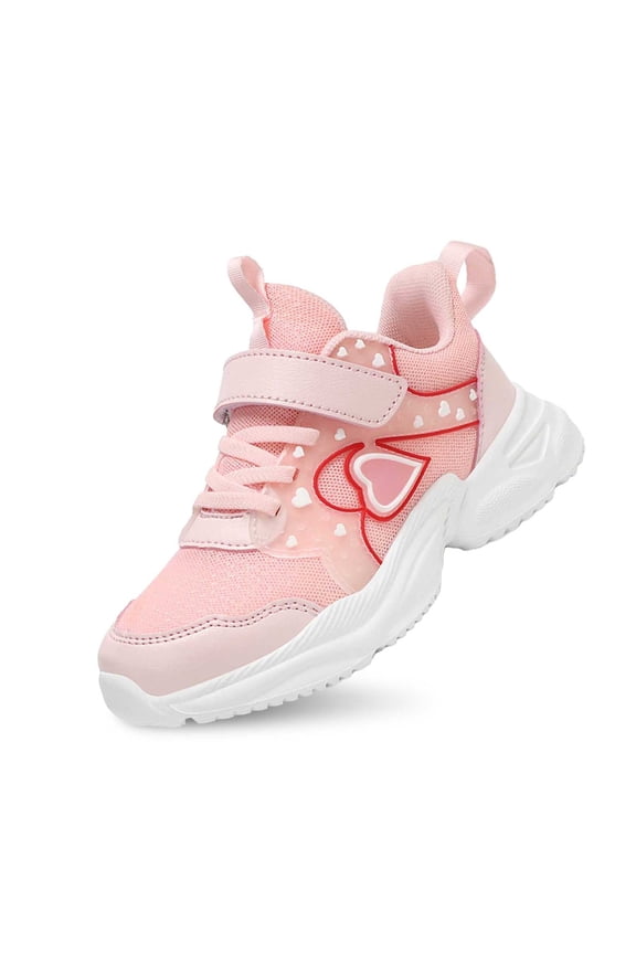 Kids Sneakers Girls Light Up Running Shoes Breathable Mesh Athletic Sneakers Comfortable Non Casual Sports Footwear for Kids Girl Sneakers Size:7-8 Years