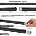 thumbnail image 4 of U Shaped Shower Curtain Rod, [Both Sides: 24"-52", Middle: 31"-47"] Adjustable U Shape Outdoor Corner Curtain Pole for Bathroom Bathtub with 12 Hooks & Ceiling Support - Matte Black, 4 of 8