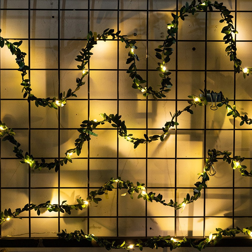 Artificial Plants Garland Light Green Leaf Ivy Vine Fairy String Lights