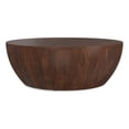 thumbnail image 1 of Elmbrook 34"WD Solid Mango Modern Drum Coffee Table in Walnut Brown & Assembled, 1 of 8