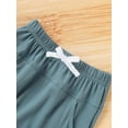 thumbnail image 4 of Zukuco Infant Baby Boy Clothes Set Mama's Boy Short Sleeve T Shirt Tops Elastic Waist Shorts 2Pcs Summer Outfit, Green, 12-18 Months, 4 of 7