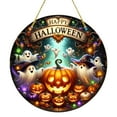 thumbnail image 2 of Cadorn Halloween Acrylic Round Wall Decor - Pumpkin Ghost Wall Hanging for Indoor Outdoor Holiday Decoration, 2 of 7