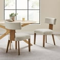 thumbnail image 2 of Side Dining Chair, Set of 2, Ivory White, Fabric, Kitchen Cafe Bistro Hospitality Restaurant, Modern Contemporary HB36866, 2 of 11