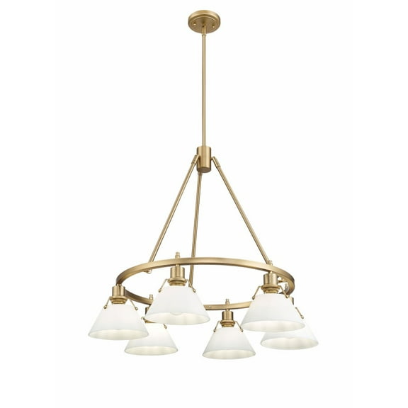 Orwell 6-Light Chandelier in Brushed Champagne Bronze with Opal Glass