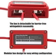 thumbnail image 2 of Bus Bar Terminal Block DC 12V-48V 300A Professional Power Distribution Block Bus Bar with 4 M8 Terminal Studs Heavy Duty Battery Junction Block with Cover for Car RV Black, 2 of 9