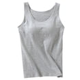 thumbnail image 1 of HJYCHN Camisoles à Soutien-Gorge Intégré pour Femmes Grande Taille Été Sans Manches Camisole avec Soutien-Gorge Intégré Décontracté Entraînement Col Rond Hauts pour Femmes Gris m, 1 of 4