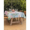 thumbnail image 2 of Easter Eggs Outdoor Tablecloth - 52x70 Inch Rectangle Dining Table Cover, Spring Daisy Eucalyptus Leaves Light Blue Wood Waterproof Outdoor Table Cloth with Umbrella Hole & Zipper for Picnic/Patio, 2 of 7