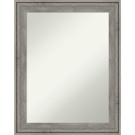 Amanti Art Regis Barnwood Grey Wood Framed Non-Beveled Bathroom Vanity Wall Mirror - 22.5 x 28.5 in