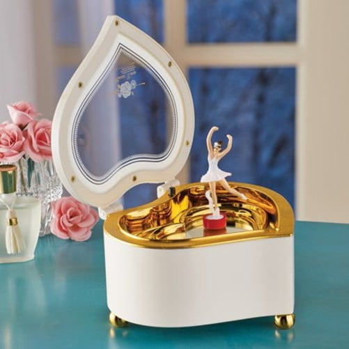 Ballerina Heart Music Box with Storage