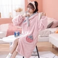 thumbnail image 2 of Pyjamas d'Automne et d'Hiver pour Femmes Fraises Corail Velours Pyjamas Confortables en Coton Velours Longs Pyjamas Épaissis, 2 of 6