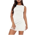 thumbnail image 2 of TUGOXIE White Womens Summer Dresses 2024 Mini Bodycon Sleeveless Sundress XXL, 2 of 6
