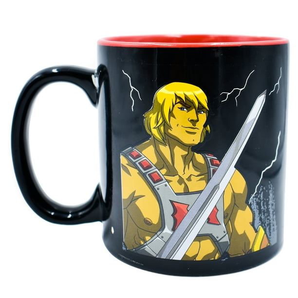 Taza para café de Cerámica metalizado Ambient 21 Colección retro diseño He Man original Capacidad 591 ml bitono