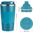 thumbnail image 2 of Tasse à Café Réutilisable Isolée, Double Paroi en Acier Inoxydable, Poignée Antidérapante, Couvercle Étanche, Design sous Vide, Garde les Boissons Froides Ou Chaudes, Portable, 510ml, Bleu, 2 of 4