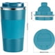 thumbnail image 2 of Taza de café portátil sellada al vacío, taza reutilizable con tapa a prueba de fugas, agarre antideslizante, mantiene las bebidas frías o calientes, construcción de acero inoxidable de doble pared,, 2 of 4