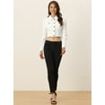 thumbnail image 3 of DARING DIVA Women's  Puff Sleeve Cropped Denim Jacket XL White, 3 of 6