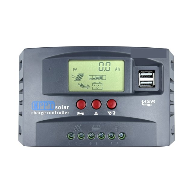Contrôleur de Charge Solaire 10A 20A 30A 12V 24V MPPT 50VDC PVC Régulateur Écran Coloré